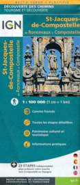 Wandelkaart St-Jacques-de-Compostela GR 65-3, St Jacobsroute | 1:100.000 | IGN | ISBN 9782758536345