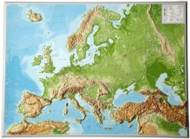 Wandkaart Europa Relief | GeoRelief | 1:8 miljoen | ISBN 4280000664372