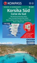 Wandelkaart - Fietskaart Corsica-Zuid - Korsika Süd  | Kompass 2251 | 3 delige kaartenset | ISBN 9783991546177
