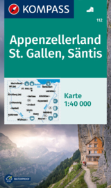 Wandelkaart Appenzellerland - St. Gallen - Säntis | Kompass 112 | 1:50.000 | ISBN 9783991218791