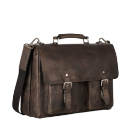 Leonhard Heyden  laptop tas bruin leer