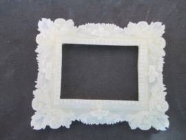 Spiegel/foto frame resin,  10 bij 8,5 cm.