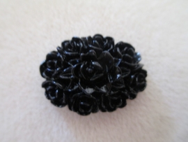 Acryl Roosjes zwart 2x1,5 cm.