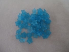 Acryl Spacer Beads Flower 0,4x1 cm. turquoise frosted
