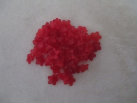 Acryl Spacer Beads Flower 0,4x1 cm. rood frosted