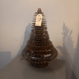 Kerstboom van oude fietstandwielen