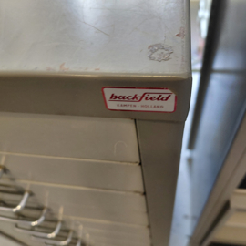 Vintage ladekastje van Backfield met 15 lade's  groot model.