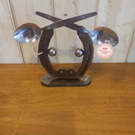 Metalen Koe - Hoefijzer  - Metal-Art