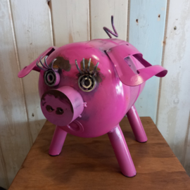 Metalen roze varkentje