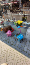 Vogel als plantenbak - upcycling - metal art
