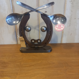 Metalen Koe - Hoefijzer  - Metal-Art