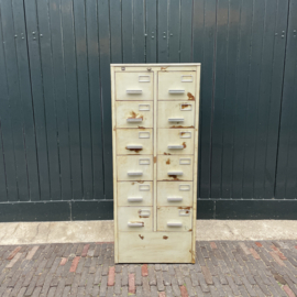 Industriële ijzeren ladekast - vintage archiefkast