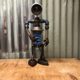 Robot lamp - tafellamp - metal art.