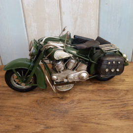 Blikken motorfiets met zijspan in HD look-a-like
