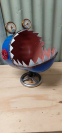Lectuurbak - houtbak - vis - metal art - mancave