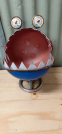 Lectuurbak - houtbak - vis - metal art - mancave