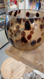 Waxinelichthouder panter print - theelichthouder luipaard 15x10cm