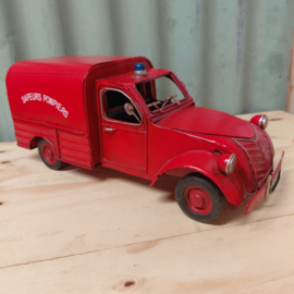 Blikken oldtimer Citroën 2cv Brandweer uit Frankrijk