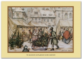 Reproductie: Slede op kerstmarkt (middenformaat), Anton Pieck
