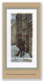 Vignetkaartje: Straatveger, Anton Pieck