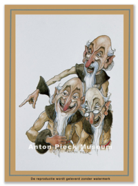 Reproductie: Drie dwergen met baard (kleinformaat), Anton Pieck