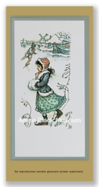 Vignetkaartje: Meisje op schaats, Anton Pieck