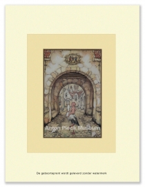 Geboorteprent: Baby onder poort, Anton Pieck