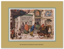 Reproductie: Bakkerswinkel met orgel (middenformaat), Anton Pieck