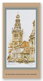 Vignetkaartje: Monnikendam, Speeltoren, Anton Pieck
