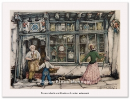 Reproductie: Klokkenwinkel (kleinformaat), Anton Pieck