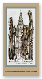 Vignetkaartje: Amsterdam, St. Anna Dwarsstr., Anton Pieck