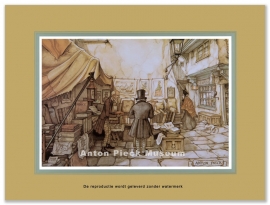 Reproductie: Boekenmarkt (middenformaat), Anton Pieck