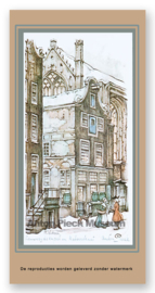 Vignetkaartje: Amsterdam, N.Z. Kapel en Kalverstraat, Anton Pieck