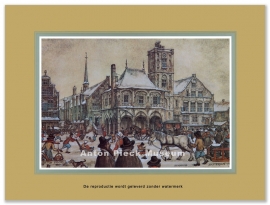 Reproductie: Amsterdam Stadhuis (middenformaat), Anton Pieck