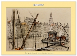 Reproductie: Amsterdam Damrak (middenformaat), Anton Pieck