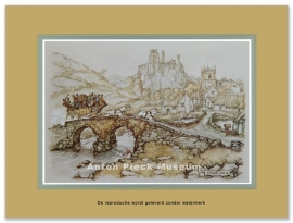 Reproductie: Postkoets op de brug (middenformaat), Anton Pieck