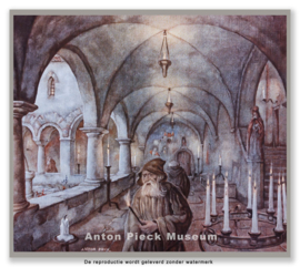 Reproductie: Monnik in klooster (grootformaat), Anton Pieck
