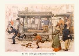 Fotolitho: Oude trein (grootformaat), Anton Pieck