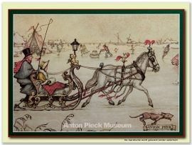 Reproductie: Koets op ijs (middenformaat), Anton Pieck