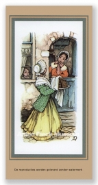 Vignetkaartje: Wafelmeisje, Anton Pieck