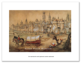 Reproductie: Voor de poorten van Brugge (middenformaat), Anton Pieck