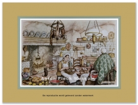 Reproductie: Vrouw in de keuken (middenformaat), Anton Pieck