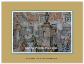 Reproductie: Vrouwtje bij pomp (middenformaat), Anton Pieck