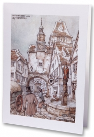 Wenskaart: Rothenburg Herinnering, Anton Pieck