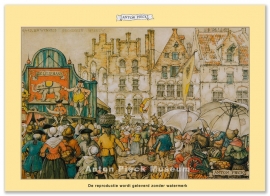 Reproductie: Groningen, Raad- en Wijnhuis (middenformaat), Anton Pieck