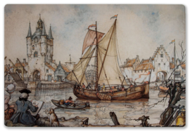 Placemat: Zeilboot, Anton Pieck