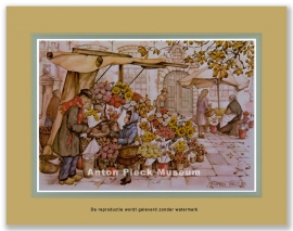 Reproductie: Bloemenstalletje (kleinformaat), Anton Pieck