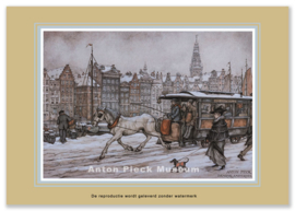 Reproductie: Amsterdam, Damrak (grootformaat), Anton Pieck