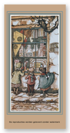 Vignetkaartje: Snoepwinkel met kinderen, Anton Pieck