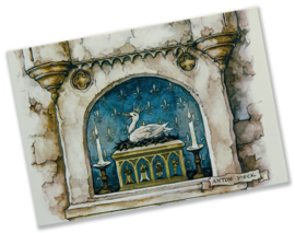 Ansichtkaart: De Gekroonde Eend, Efteling,  Anton Pieck